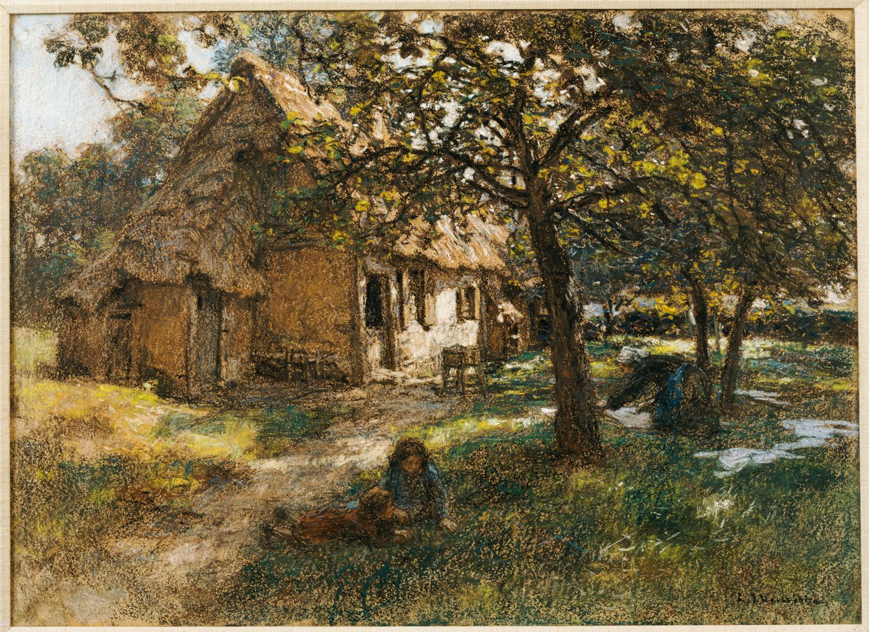 Stuga, Normandie, 1900 av Leon Augustin Lhermitte