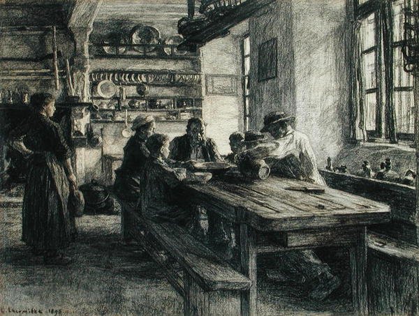 Figurer i en köksinredning av Leon Augustin Lhermitte