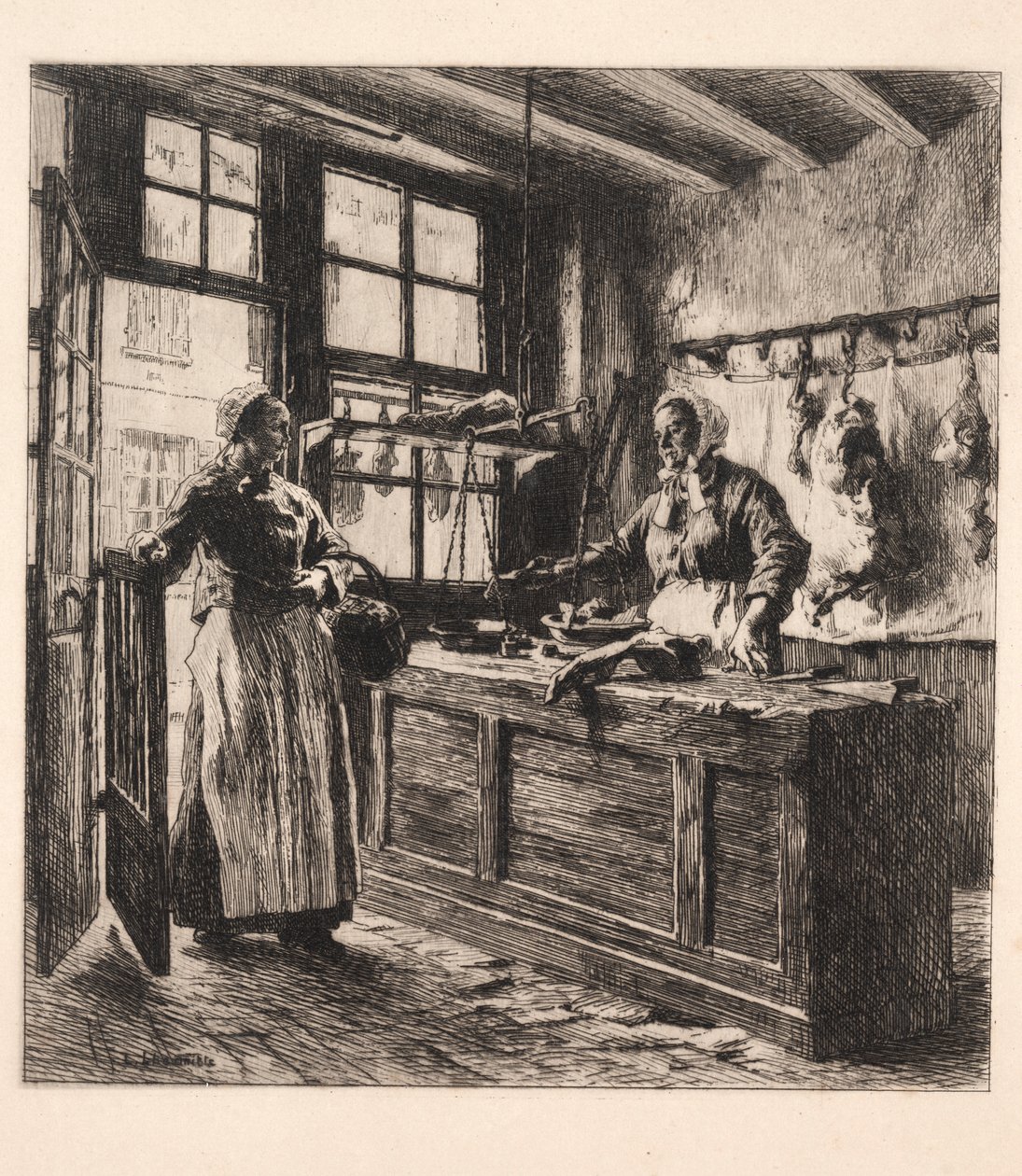 Inredning av en slaktare av Leon Augustin Lhermitte