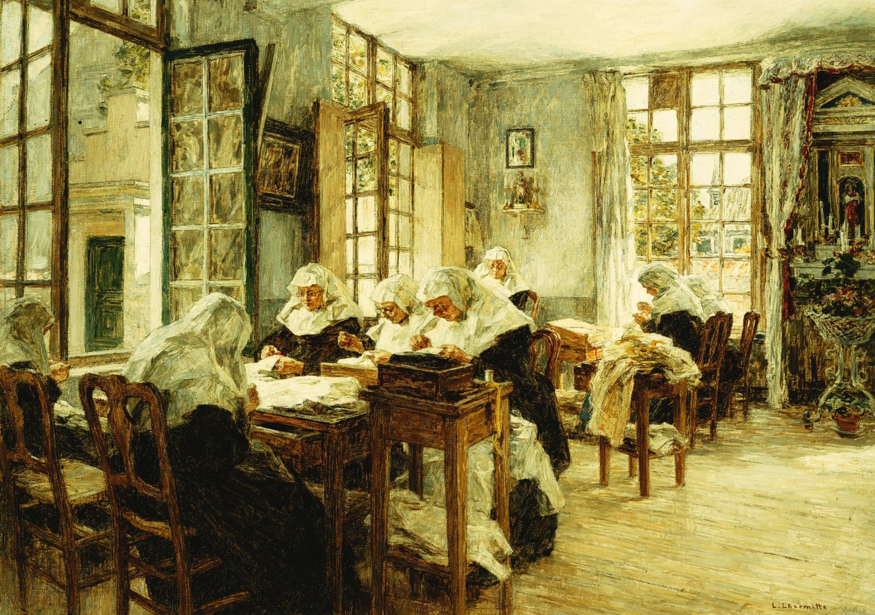 Nunnor sömnad, av Leon Augustin Lhermitte