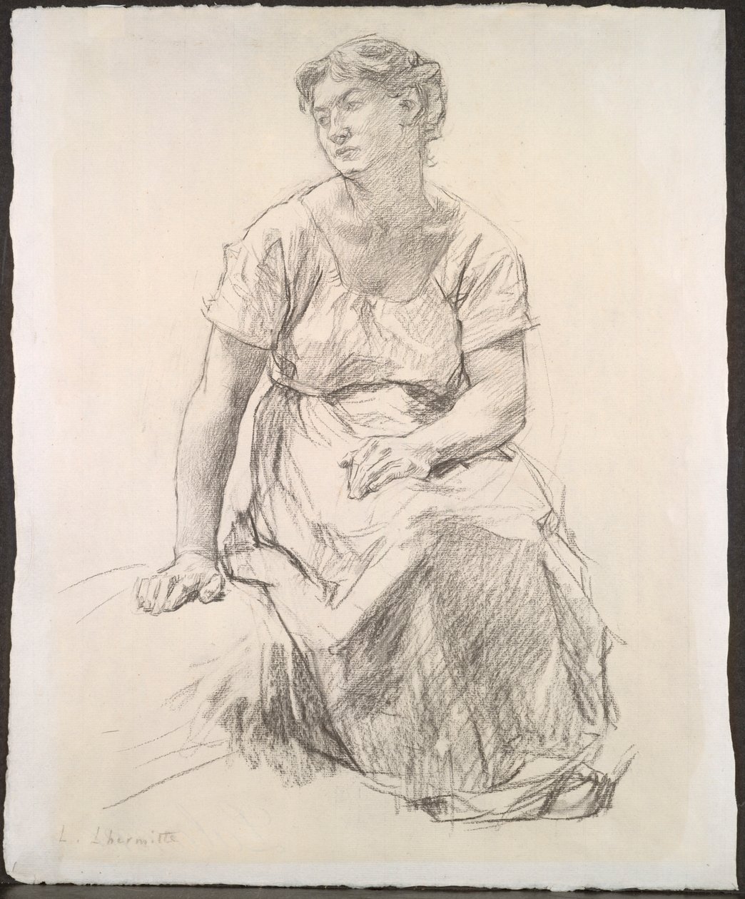 Sittande bondkvinna, ca. 1885. av Leon Augustin Lhermitte