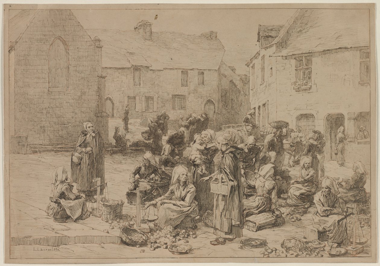 Äppelmarknaden i Landerneau, 1878. av Leon Augustin Lhermitte