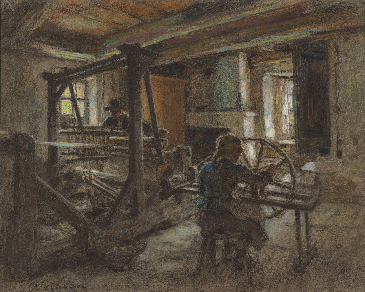 Väverstugan av Leon Augustin Lhermitte