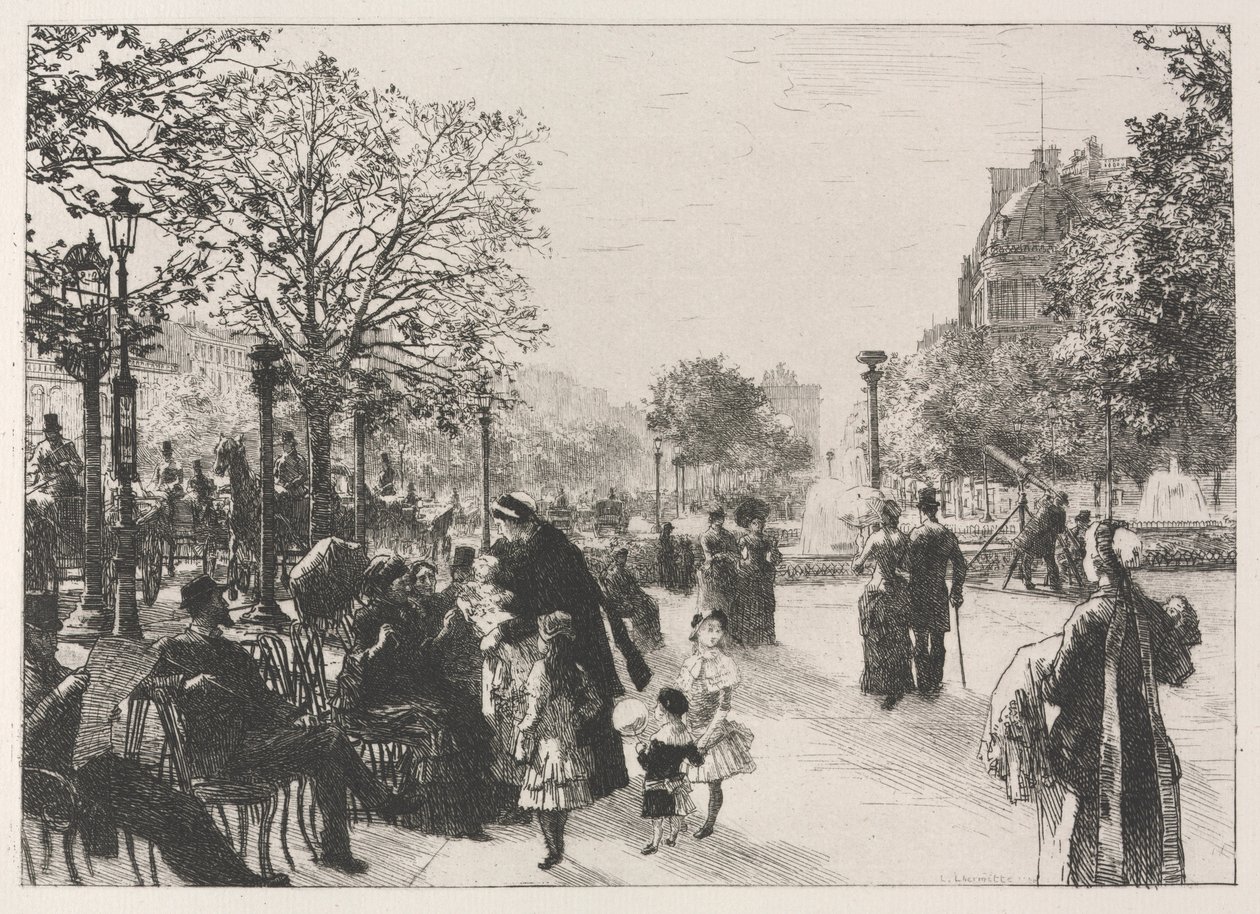 Tuileriernas trädgårdar. av Leon Augustin Lhermitte