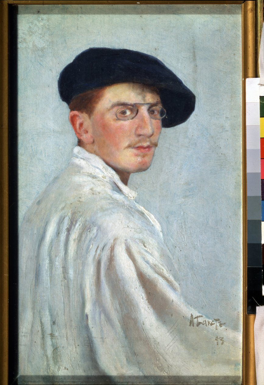 Självporträtt. Målning av Leon Bakst (1866-1924). Olja på duk, 34 x 21 cm av Leon Bakst