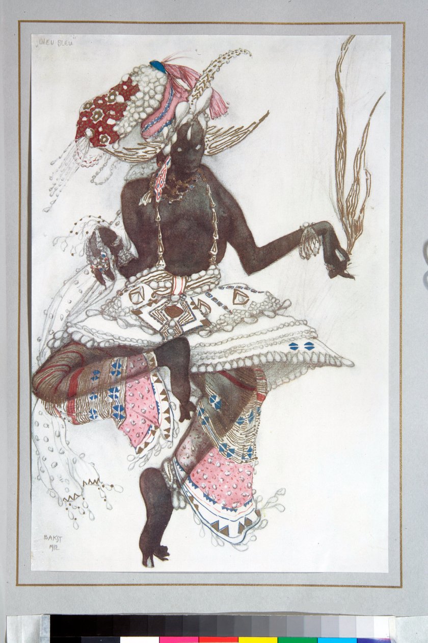 Ballets russes - Kostym designad av Leon Bakst (1866-1924) för baletten ""The Blue God"" av Michel Fokine av Leon Bakst
