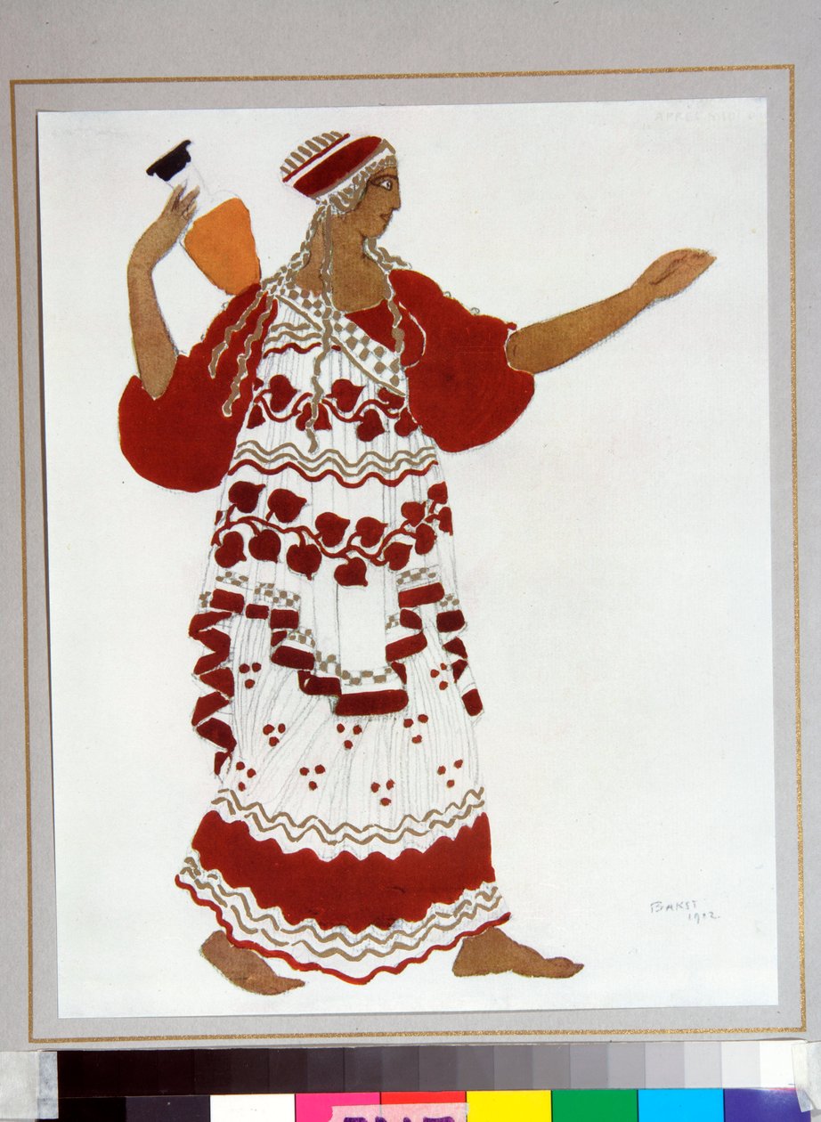 Balett russes: ""Nymph"" Kostym designad av Leon Bakst (1866-1924) för baletten ""L