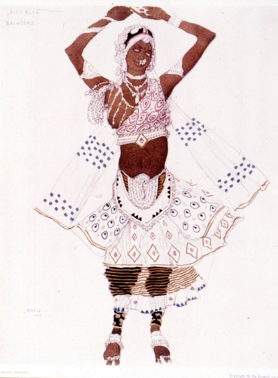 Bayadre-dräkt skapad av Léon Bakst för "The Blue God" av Reynaldo Hahn (1875 - 1947) av Leon Bakst