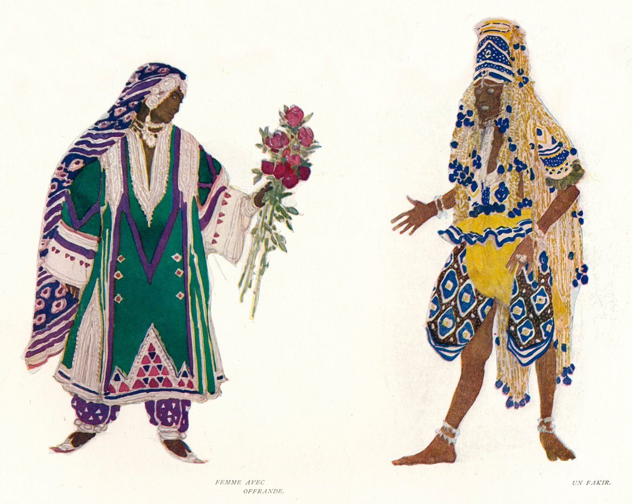 Kostymdesigner för den ryska baletten Le Dieu Bleu, c1912 av Leon Bakst