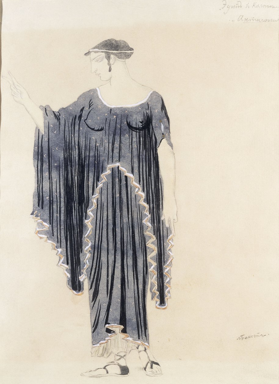 Kostymdesign för Oidipus i Colonus-Antigone, ca. 1899 till 1909 av Leon Bakst