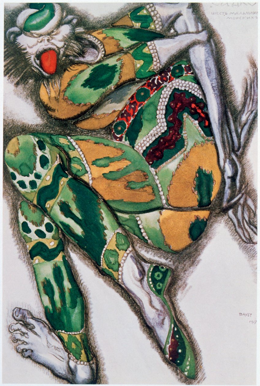 Kostymdesign för Seefenfel, från Sadko, 1917 av Leon Bakst