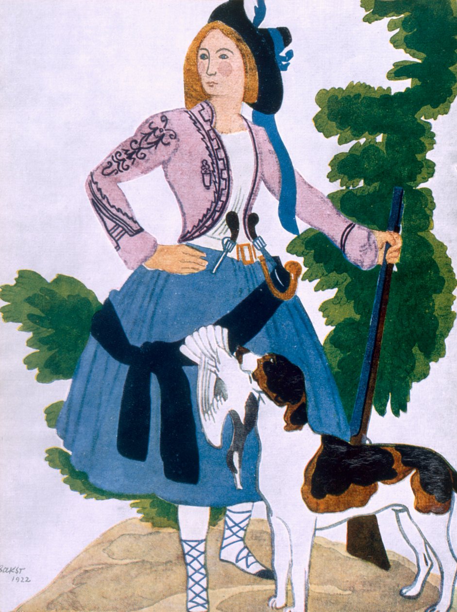 Kostymdesign för Jättinnan, 1922 av Leon Bakst