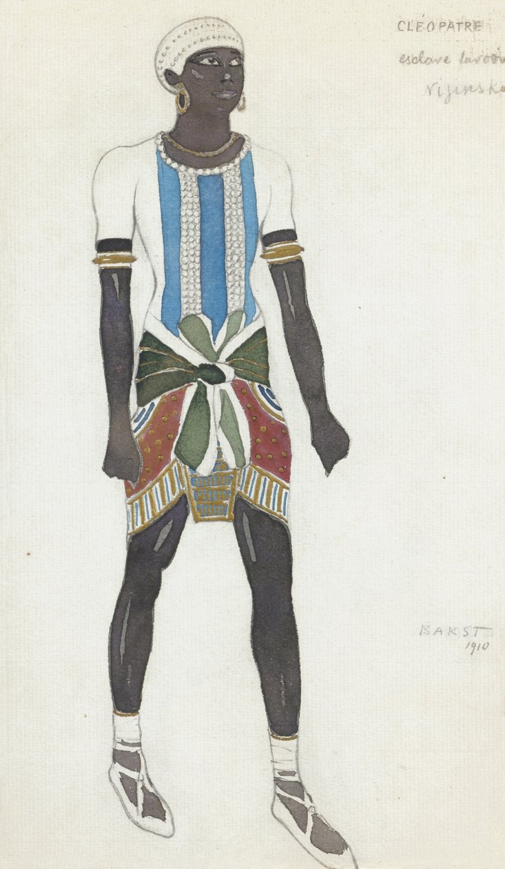 Kostymdesign för Vaslav Nijinsky i baletten Cleopatra av A. Arensky, 1910 av Leon Bakst