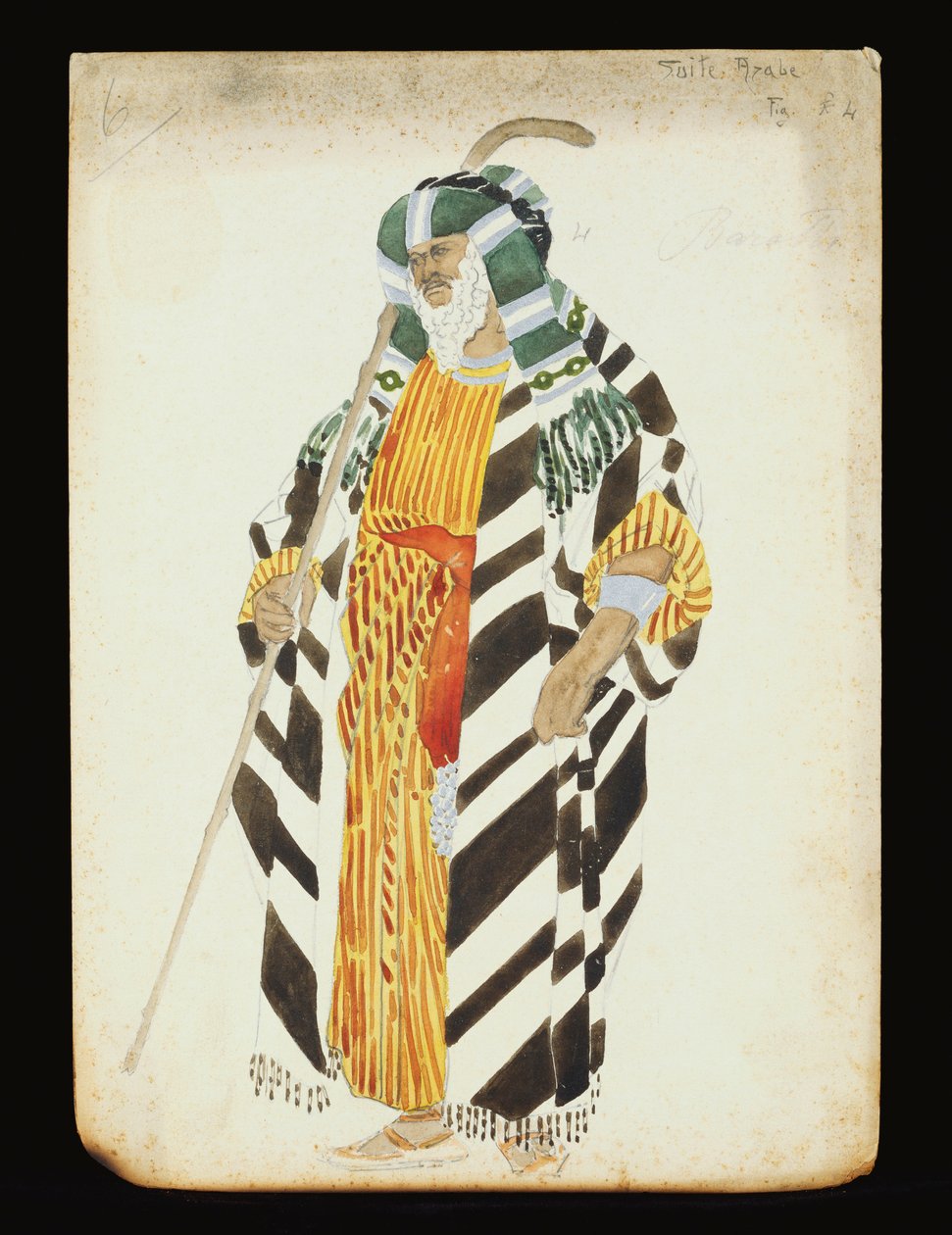 Kostymdesign för en dansare från "Suite Arabe" av Leon Bakst