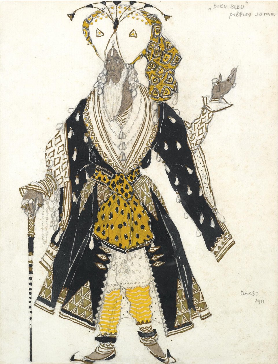 Kostymdesign för Ballet Blue God av R. Hahn, 1911 av Leon Bakst