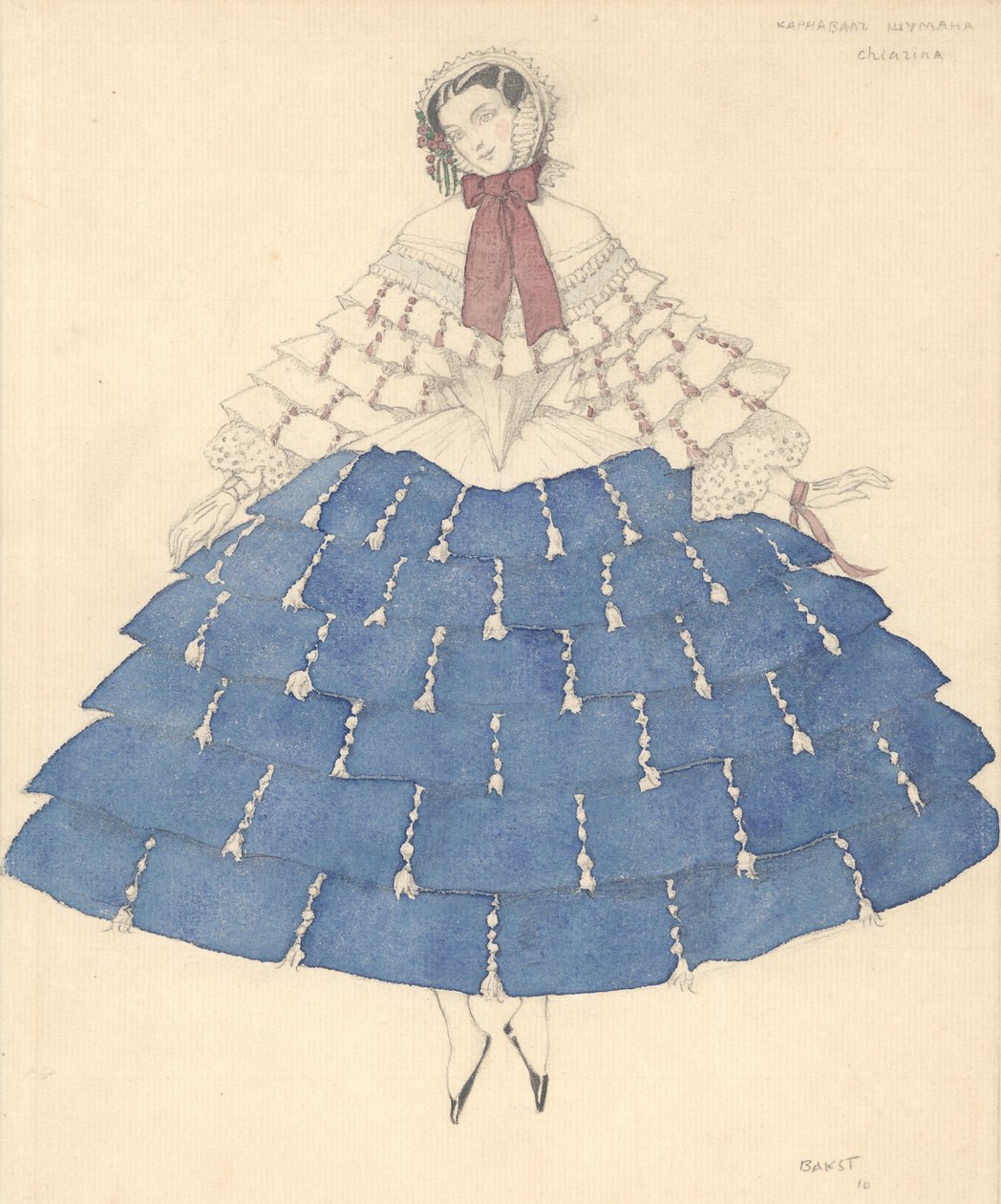 Kostymdesign för balett Carnaval av R. Schumann, 1910. av Leon Bakst