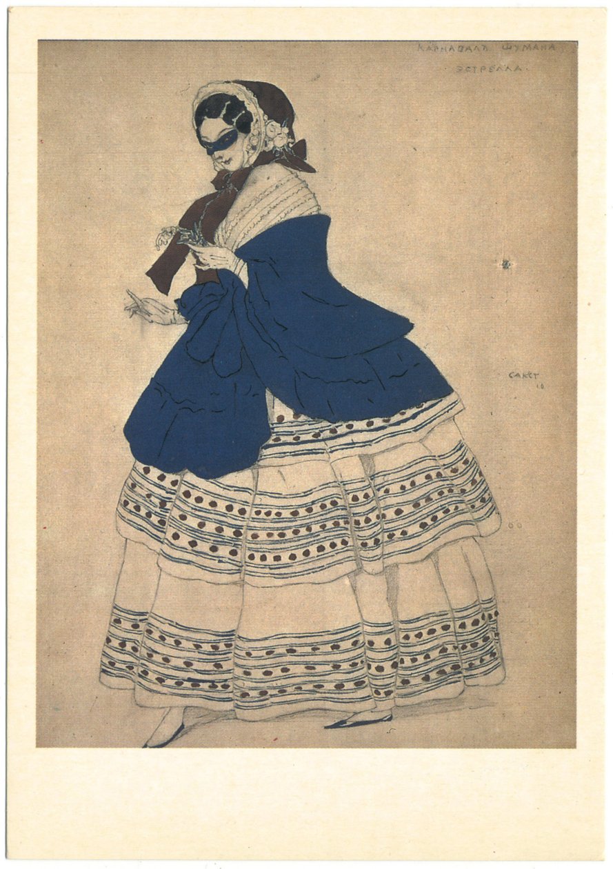 Kostymdesign för balett Carnaval av R. Schumann, 1910 av Leon Bakst