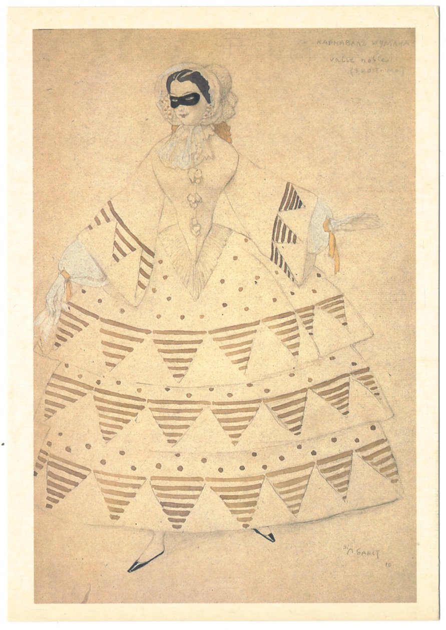 Kostymdesign för balett Carnaval av R. Schumann, 1910 av Leon Bakst