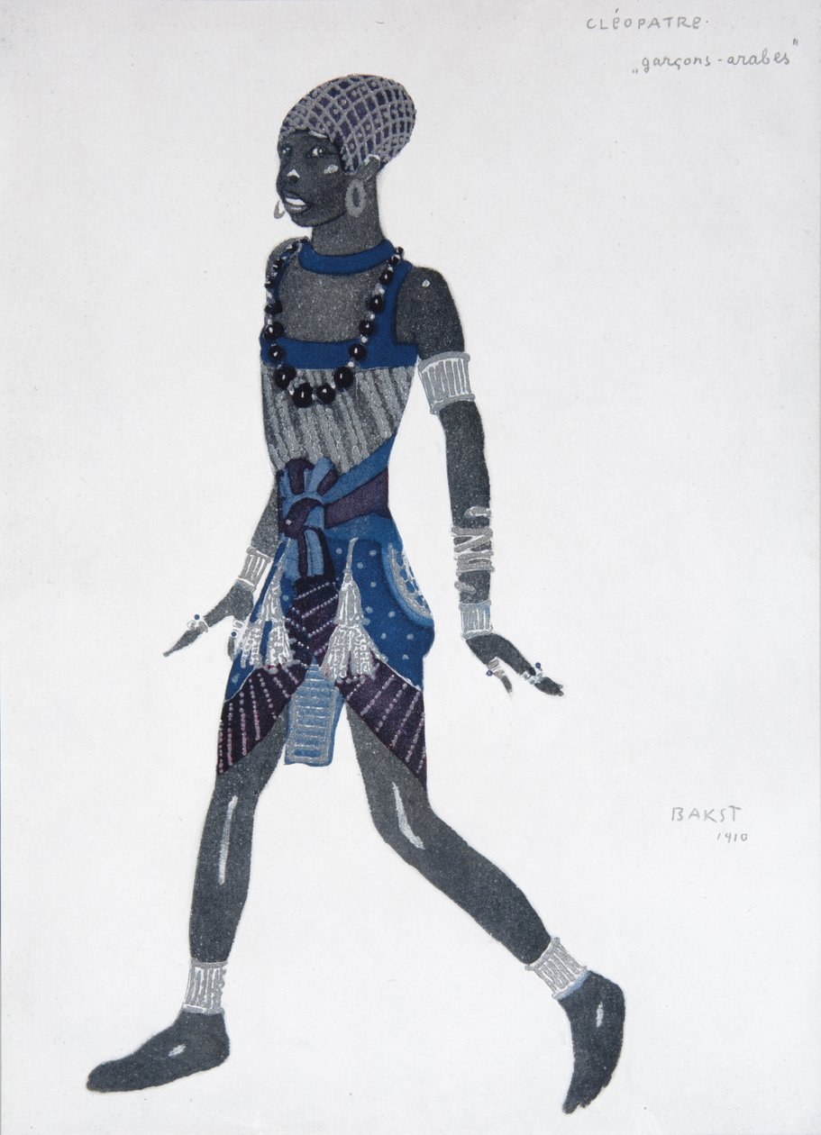Kostymdesign för baletten Cléopatre, 1909 av Leon Bakst