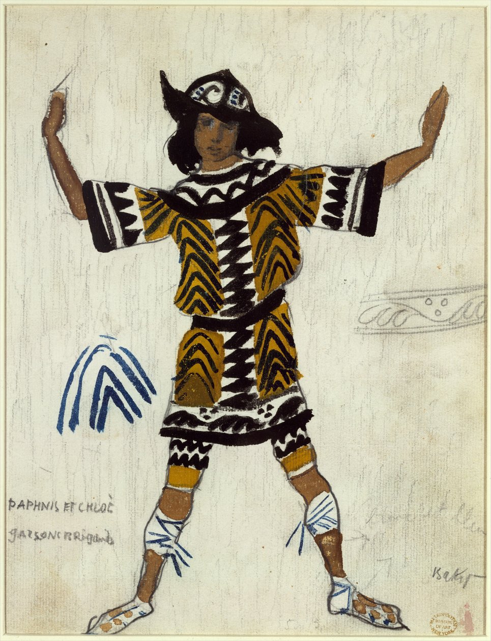 Kostymdesign för baletten Daphnis et Chloé av M. Ravel, 1912 av Leon Bakst