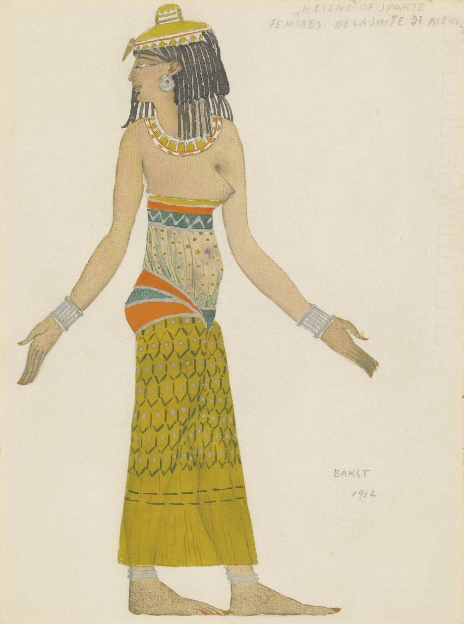 Kostymdesign för baletten Hélène de Sparte av E. Verhaeren och D. de Séverac av Leon Bakst