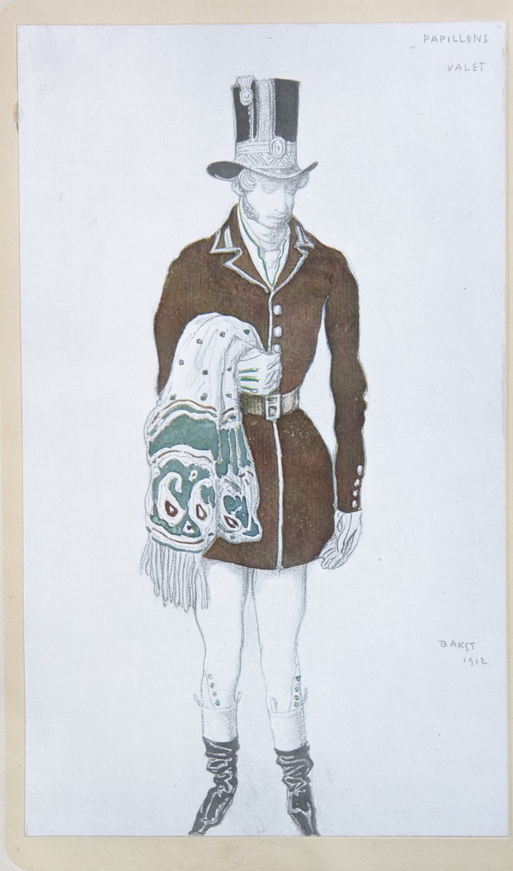 Kostymdesign för balett Les Papillons av Robert Schumann, 1912 av Leon Bakst