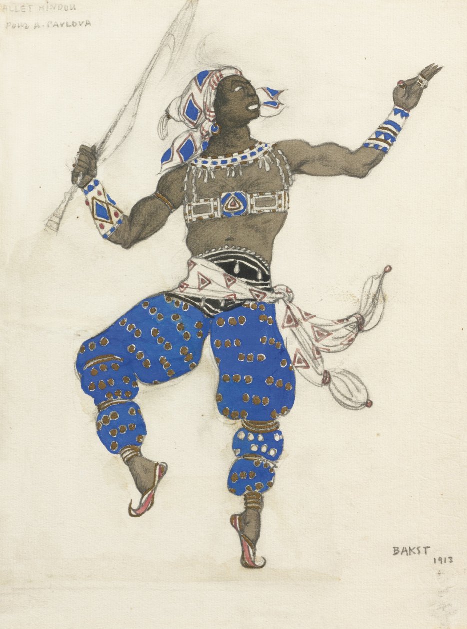 Kostymdesign för baletten Oriental Fantasy Ballet Hindu, 1913 av Leon Bakst