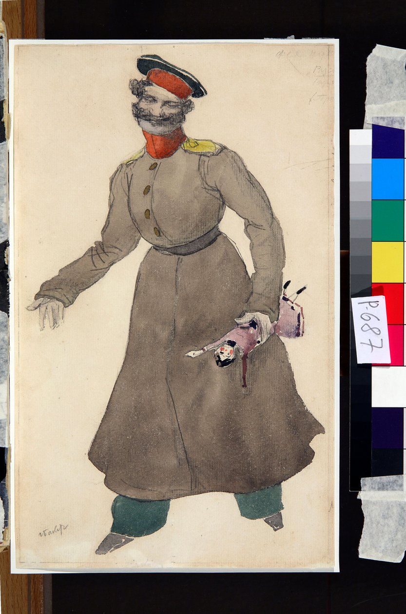 Kostymdesign för baletten The Fairy Doll av J. Bayer av Leon Bakst