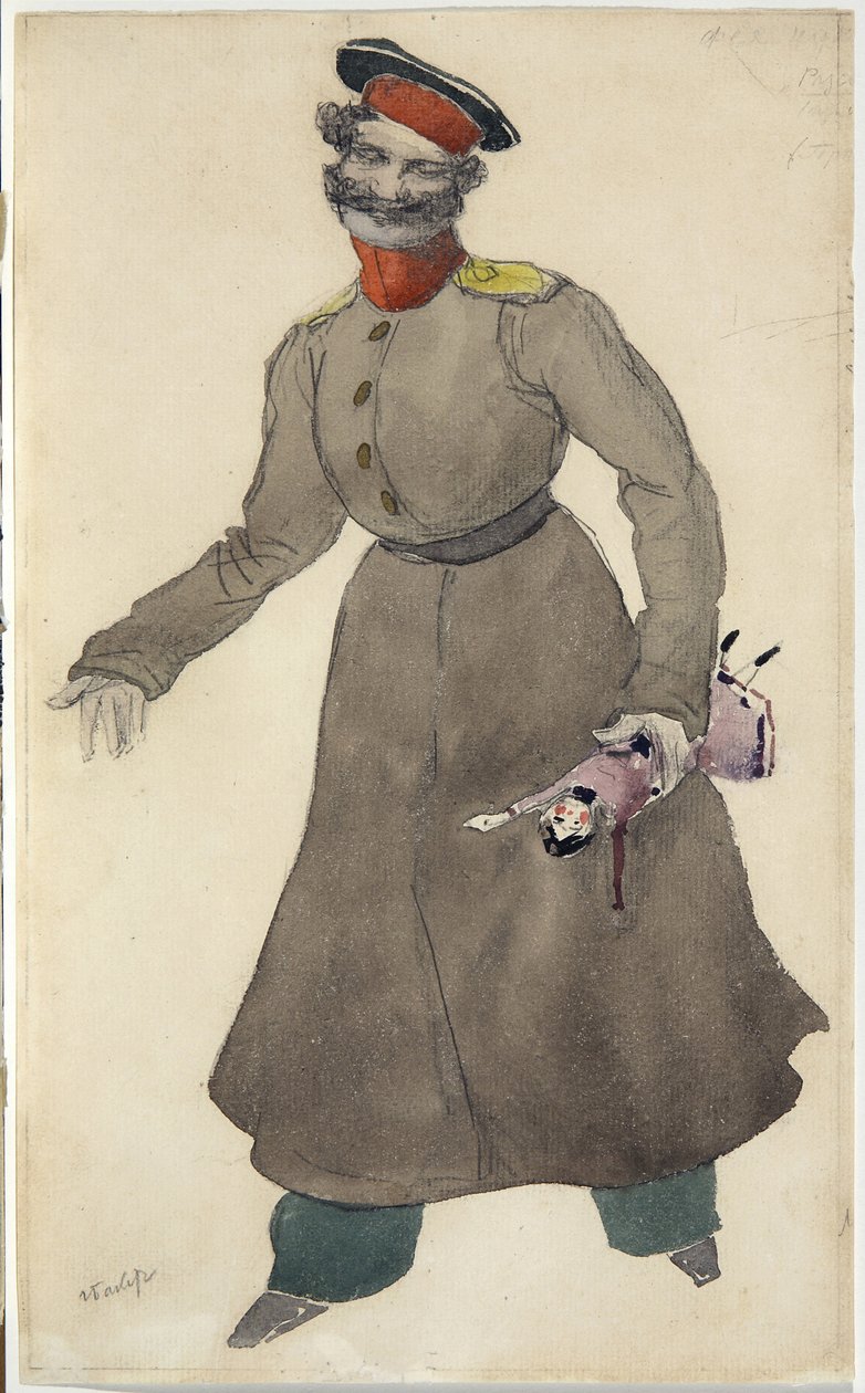 Kostymdesign för baletten The Fairy Doll av J. Bayer, 1903 av Leon Bakst