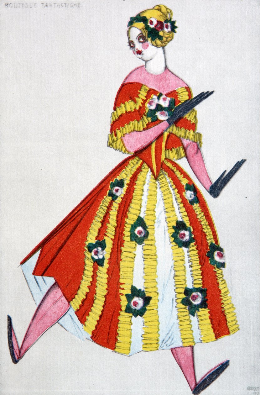 Kostymdesign för baletten The Magic Toy Shop av G. Rossini, 1919 av Leon Bakst