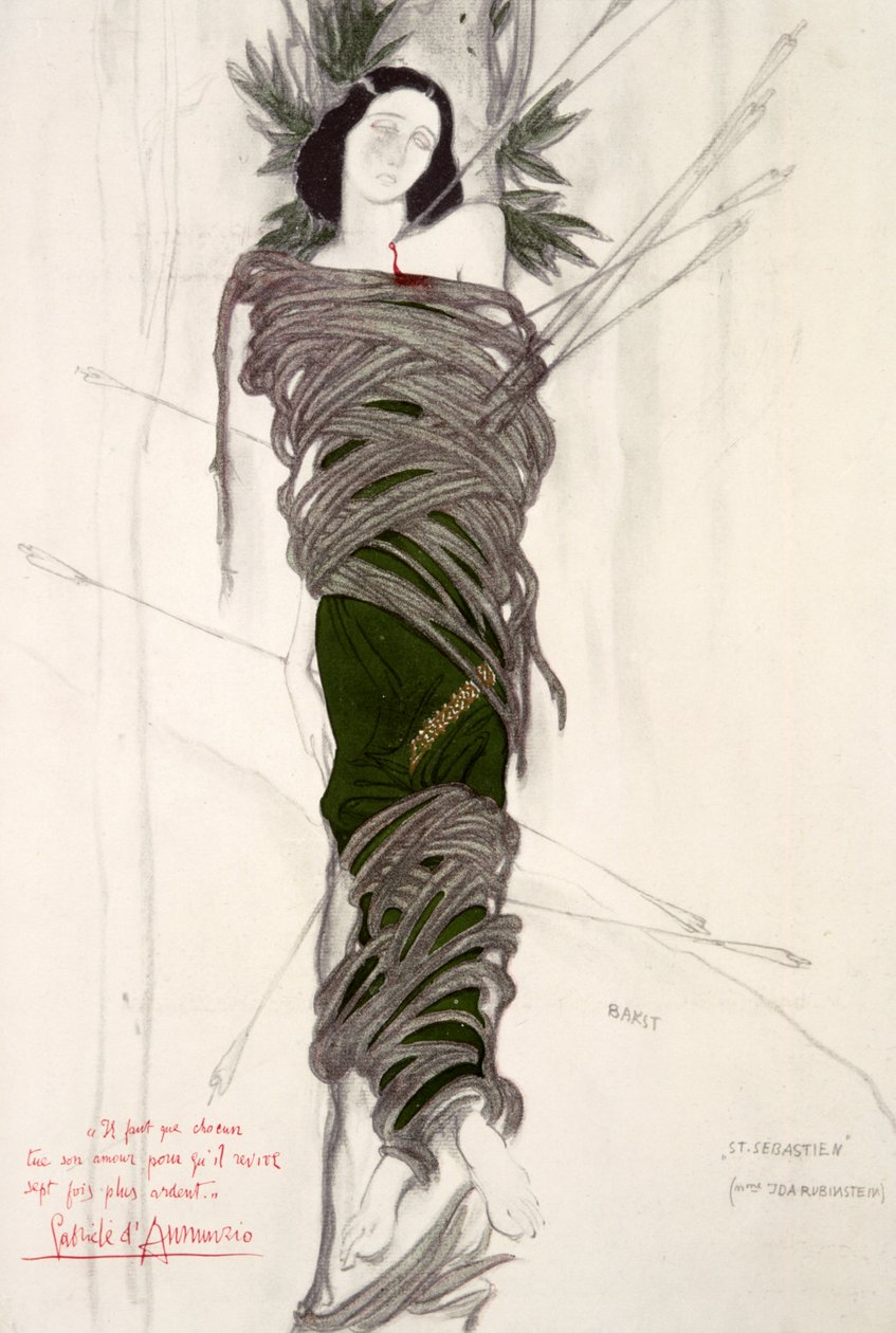 Kostymdesign för balettdansösen Ida Rubinstein, 1911 av Leon Bakst