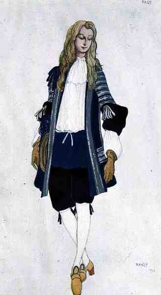 Kostym för den blå sidan, från Aladdin av Leon Bakst