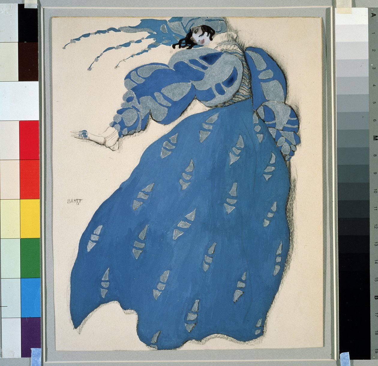 Kostym för baletten "Les dames de bonne humeur" (Kvinnor med gott humör) i regi av Carlo Goldoni (1707-1793) av Leon Bakst