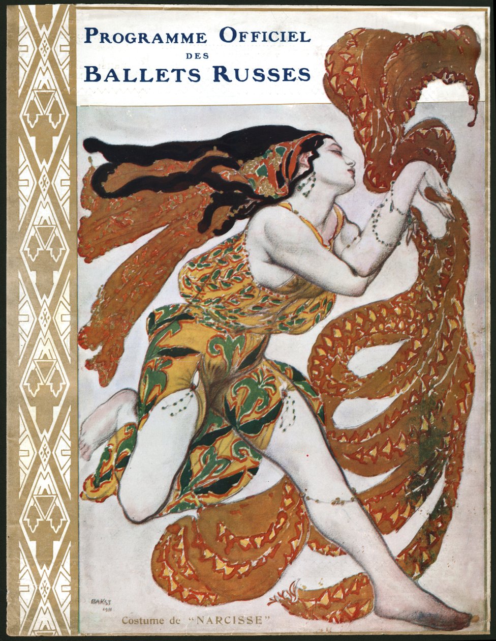 Bacchantes kostym, för en representation av balettryssarna 1911. (illustration) av Leon Bakst