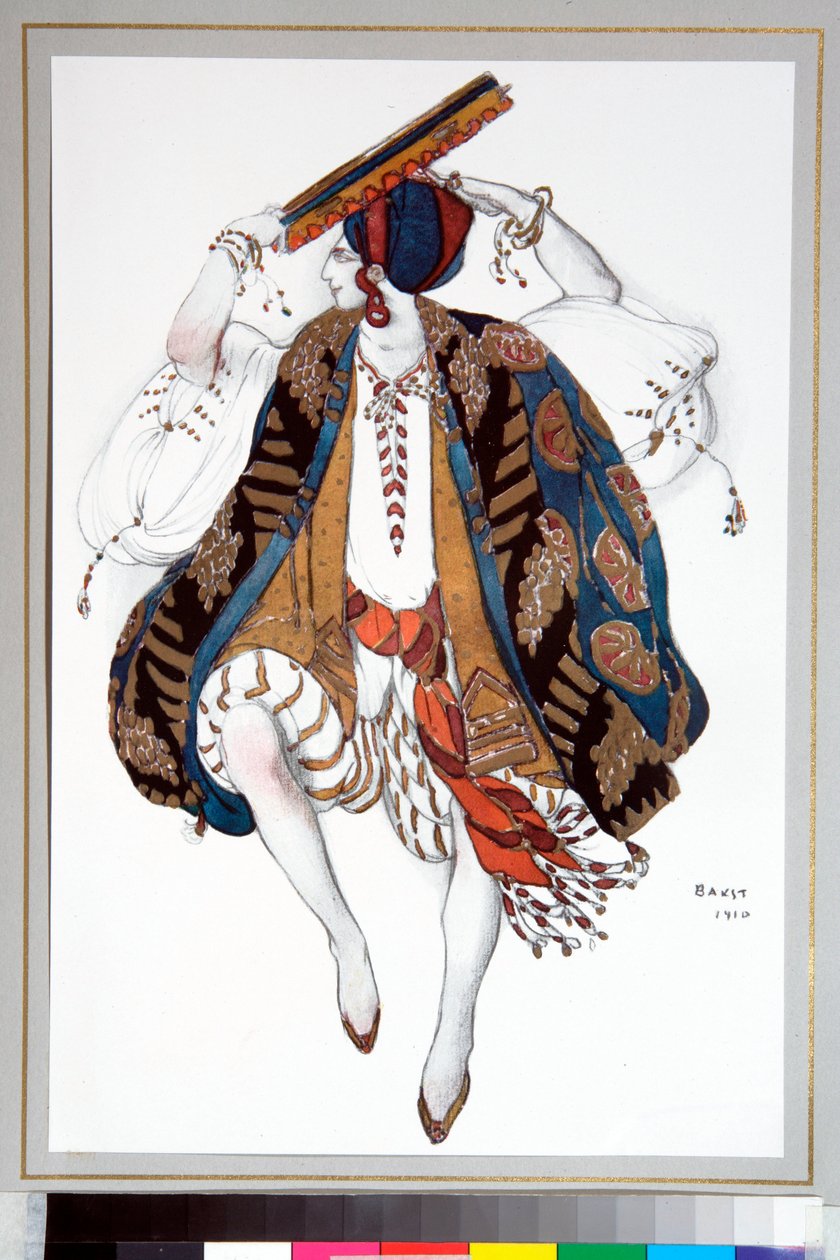 ""Jewish Dancer"" Kostym designad av Leon Bakst (1866-1924) för baletten ""Cleopatre"" av Ballets Russes av Leon Bakst