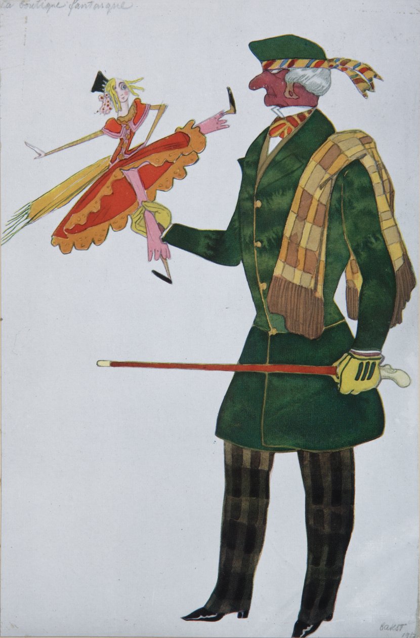 engelsman. Kostymdesign för baletten The Magic Toy Shop av G. Rossini, 1919 av Leon Bakst