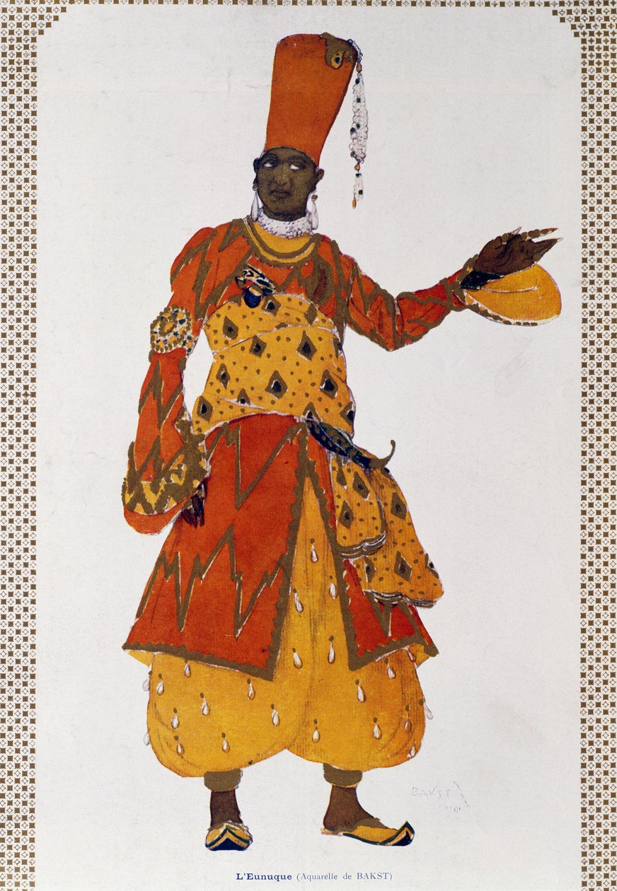 Eunuck, kostym för balett Scheherazade (akvarell) av Leon Bakst