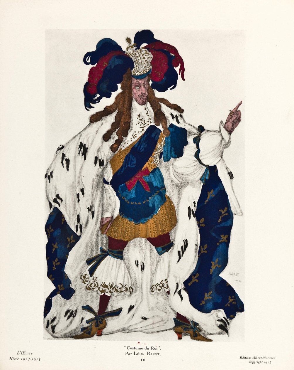Kung. Kostymdesign för baletten Törnrosa av P. Tchaikovsky, 1921 av Leon Bakst