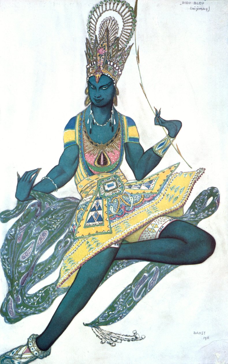 Le Dieu Bleu The Blue God, balettkostymdesign, 1911 av Leon Bakst