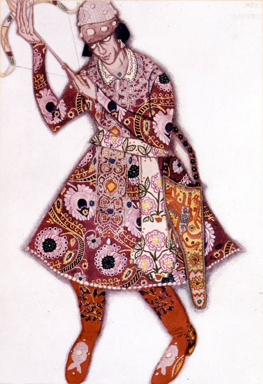 Léon Baksts kostym för "The Firebird" av Stravinsky på Parisoperan, juni 1910 av Leon Bakst