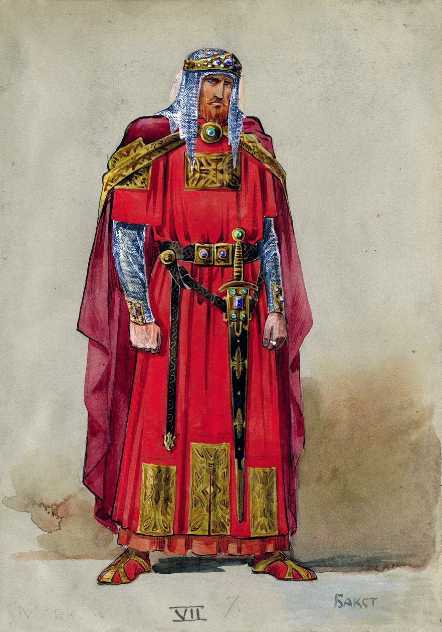 Medeltida prins. Kostymdesign av Leon Bakst