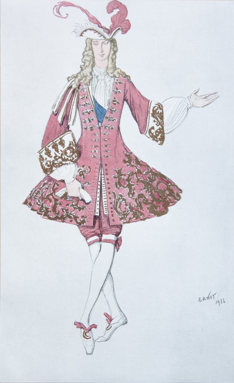 Sida de la prinsessan. Kostymdesign för baletten Törnrosa av P. Tchaikovsky, 1916 av Leon Bakst