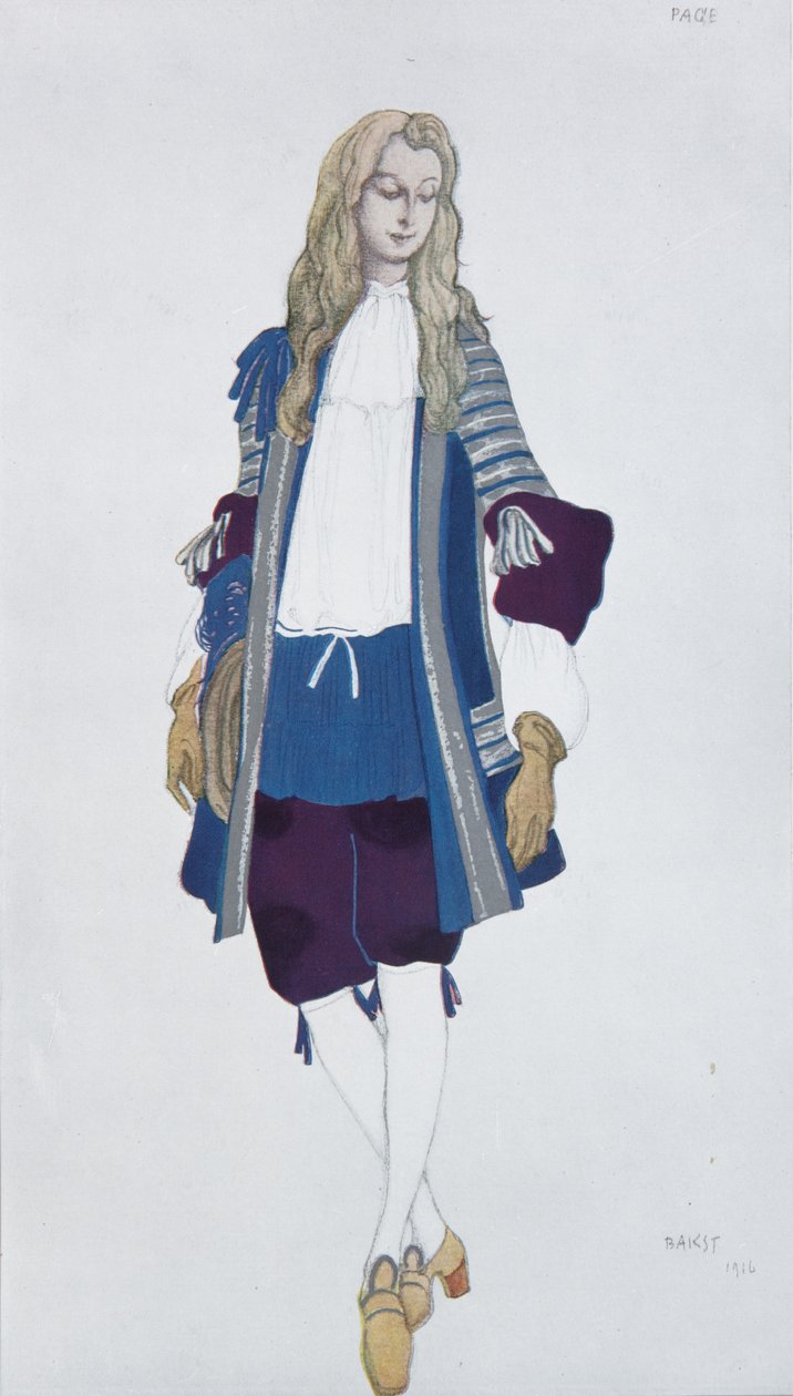 Sida de la prinsessan. Kostymdesign för baletten Törnrosa av P. Tchaikovsky, 1916 av Leon Bakst