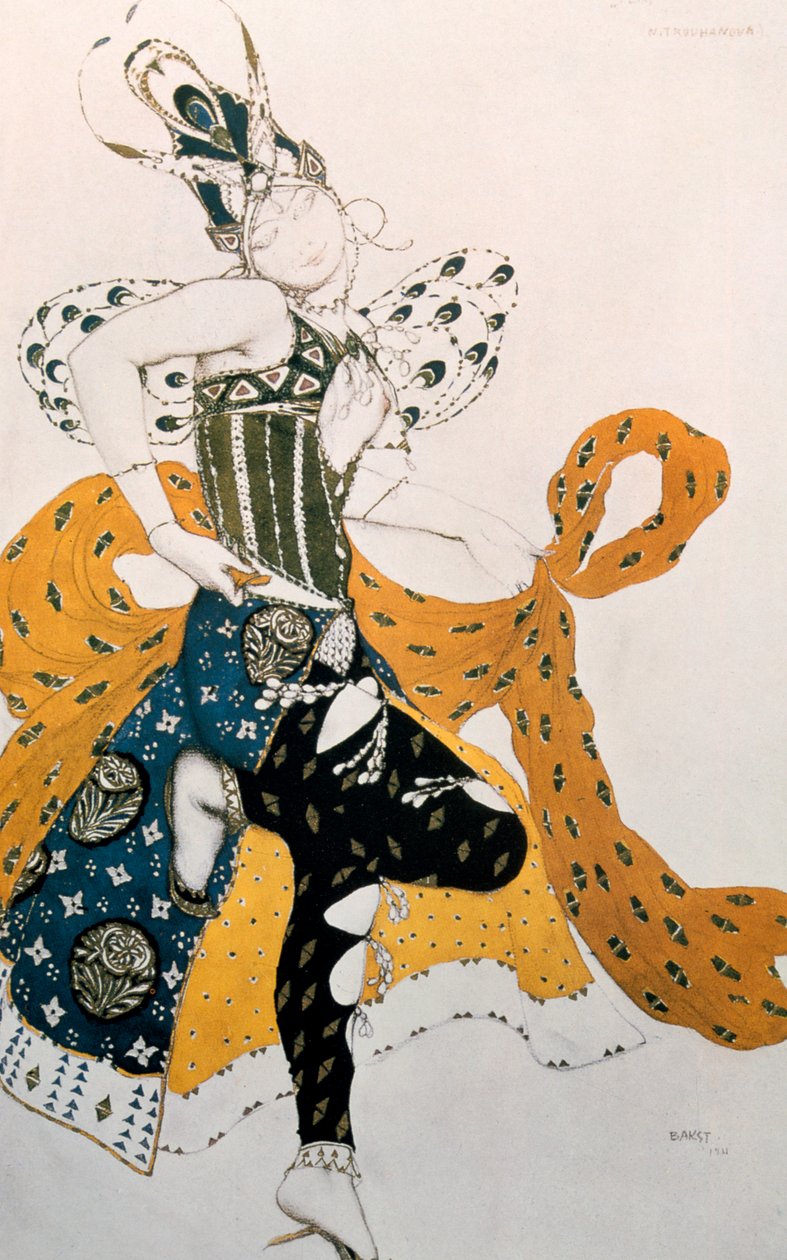 Peri Natasha Trouhanova, kostymdesign för La Peri-musik av Paul Dukas, 1911 av Leon Bakst