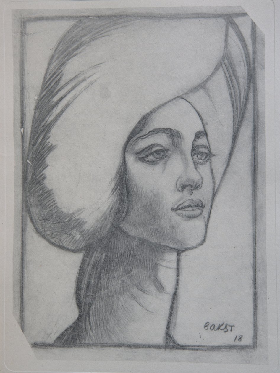 Porträtt av madame T., 1918 av Leon Bakst