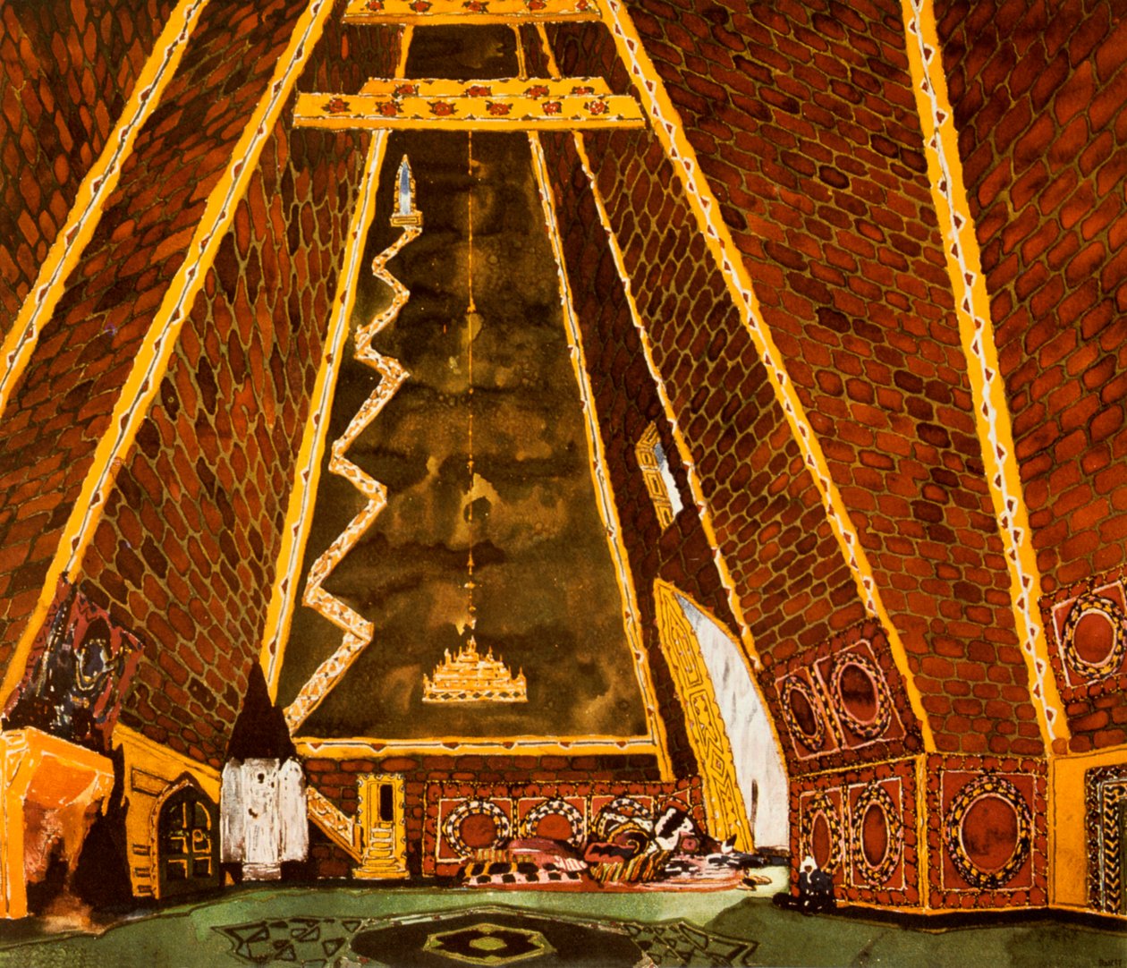 Scenografi för Thamar, balett av Mily Balakirev, 1912 av Leon Bakst