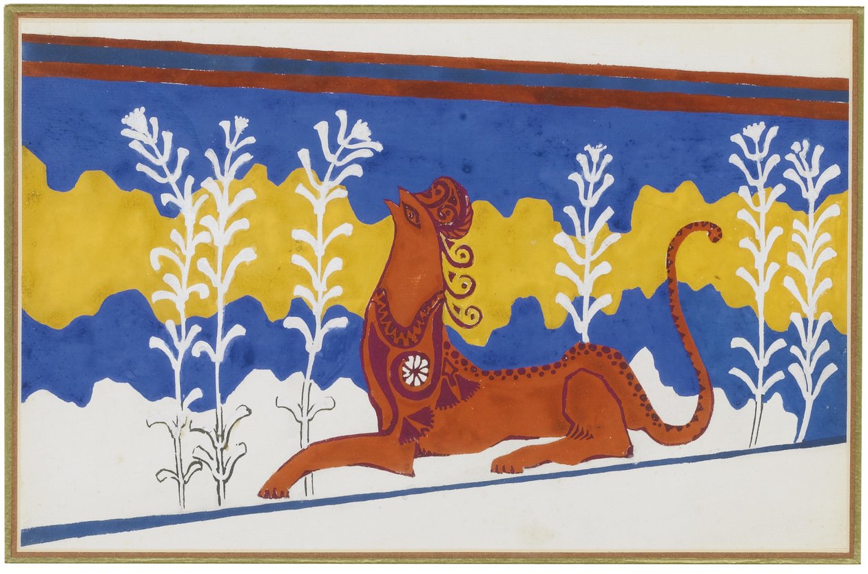 Scenografi för Ballet Phèdre, ca 1923 av Leon Bakst