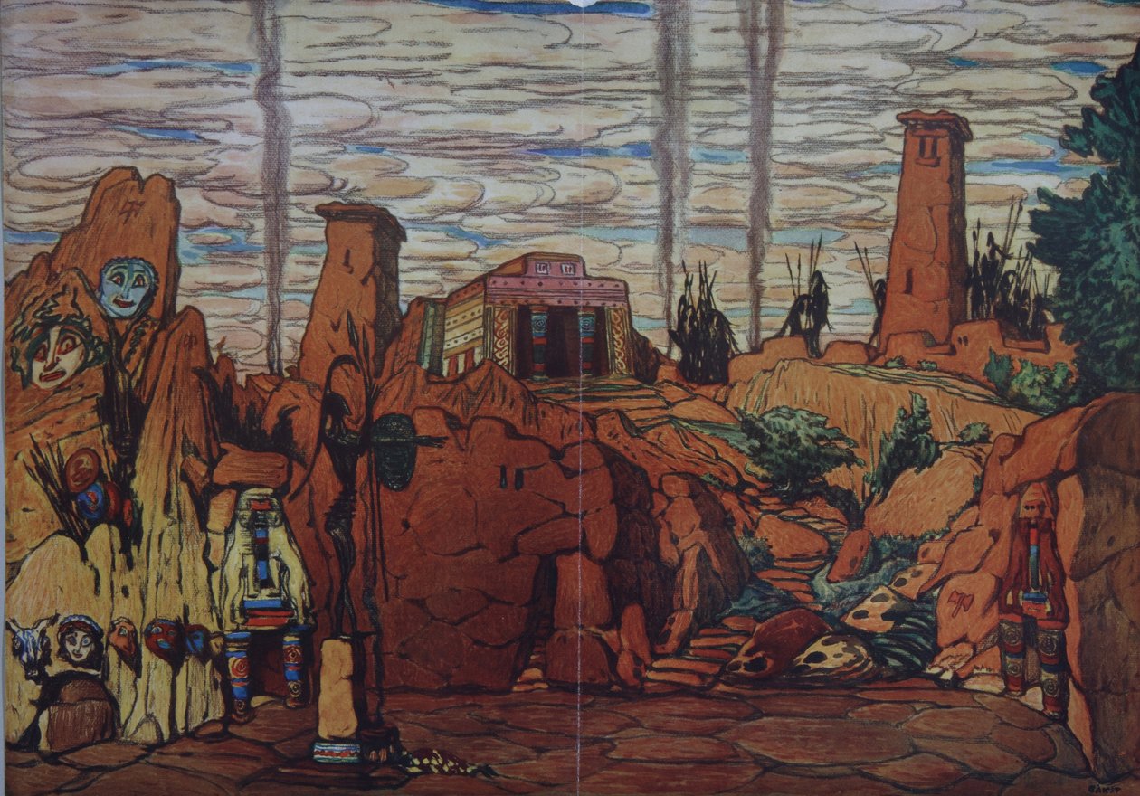 Scenografi för baletten Hélène de Sparte av E. Verhaeren och D. de Séverac, 1912 av Leon Bakst