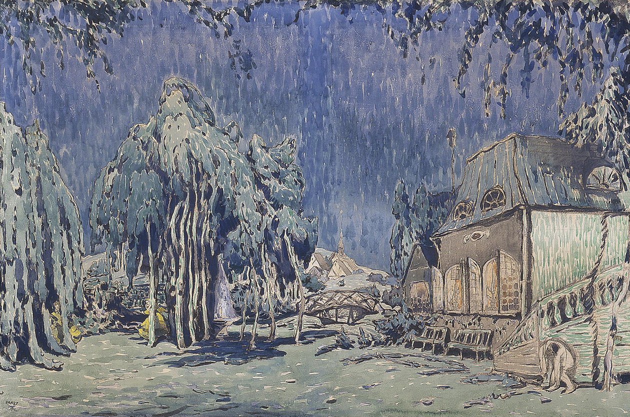 Scenografi för balett Les Papillons av Robert Schumann av Leon Bakst