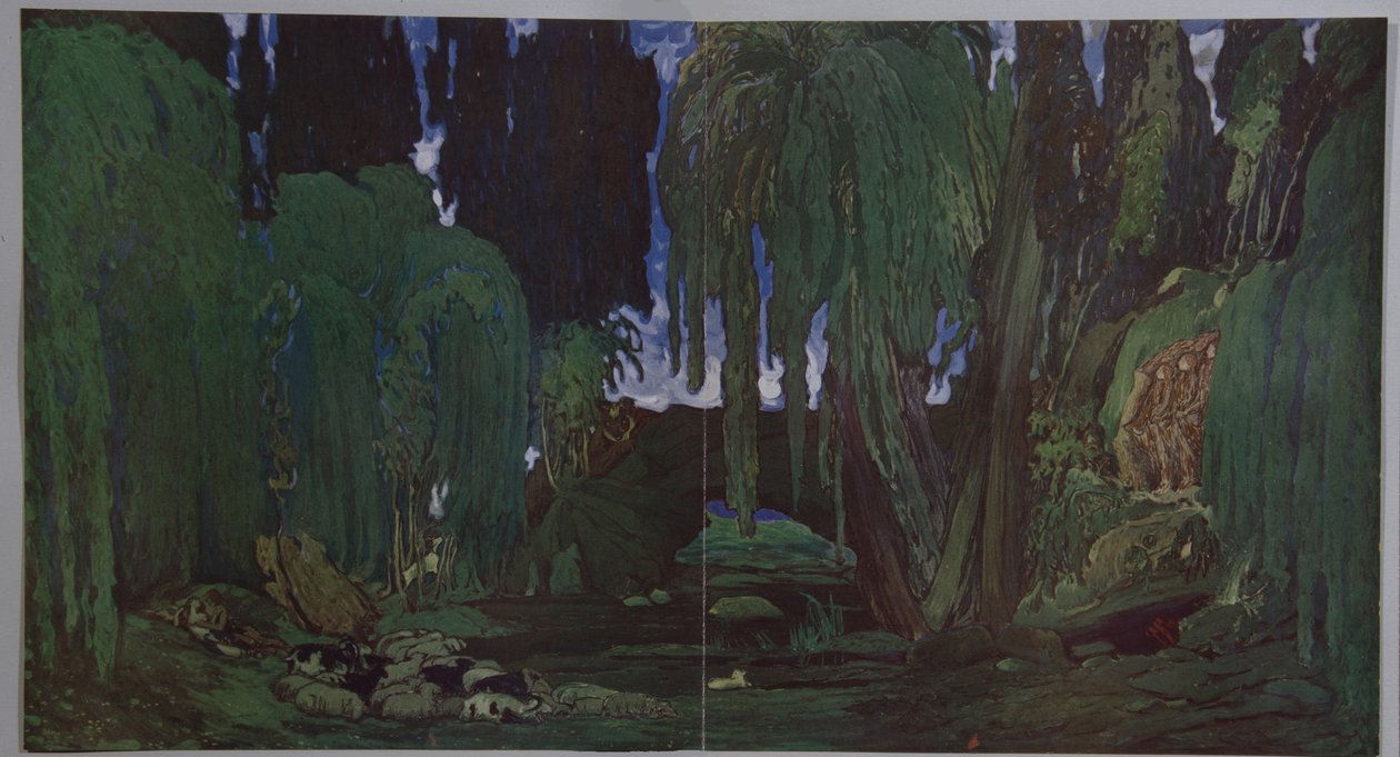 Scenografi för baletten Narcisse av N. Tcherepnin, 1911 av Leon Bakst